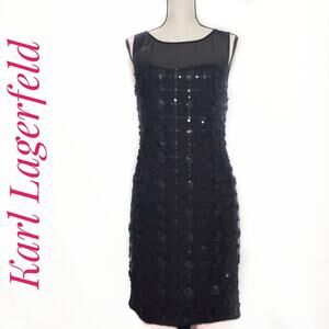 Karl lagerfeld black floral dress